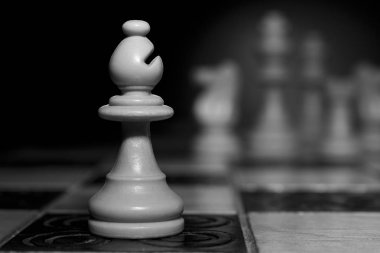 Satranç tahtasında fotoğraflanmış.