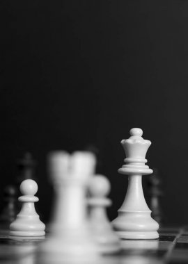 Satranç tahtasında fotoğraflanmış.