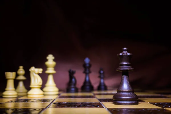 Schach Auf Einem Schachbrett Fotografiert — Stockfoto