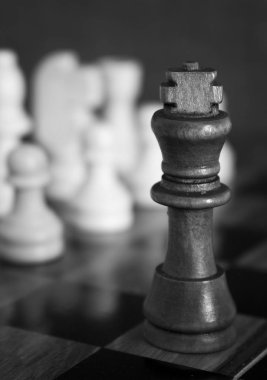 Satranç tahtasında fotoğraflanmış.