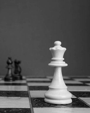 Satranç tahtasında fotoğraflanmış.