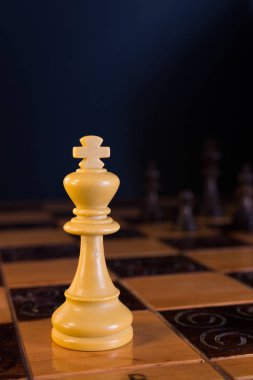 Satranç tahtasında fotoğraflanmış.