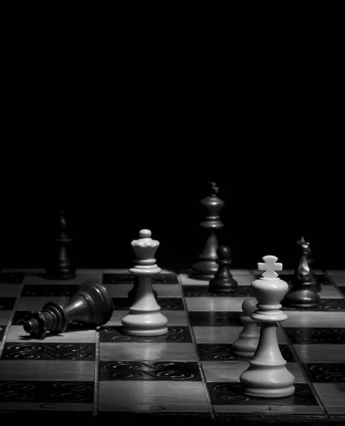 Σκάκι Φωτογραφημένο Σκακιέρα — Φωτογραφία Αρχείου