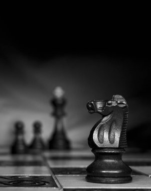 Satranç tahtasında fotoğraflanmış.