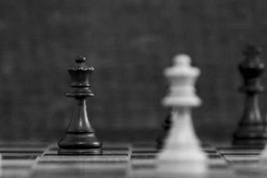 Satranç tahtasında fotoğraflanmış.