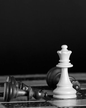 Satranç tahtasında fotoğraflanmış.