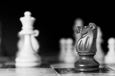 Satranç tahtasında fotoğraflanmış.