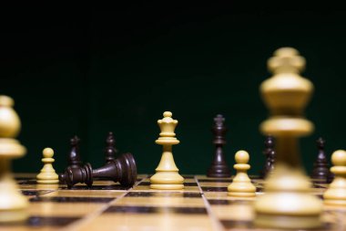 Satranç tahtasında fotoğraflanmış.