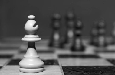 Satranç tahtasında fotoğraflanmış.