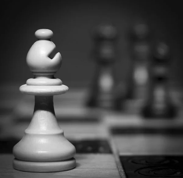 Шахматы Сфотографированные Шахматной Доске — стоковое фото