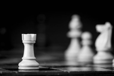 Satranç tahtasında fotoğraflanmış.