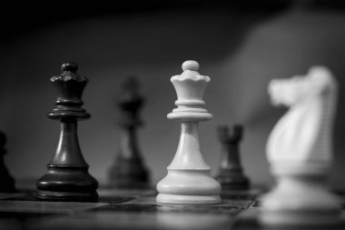 Satranç tahtasında fotoğraflanmış.