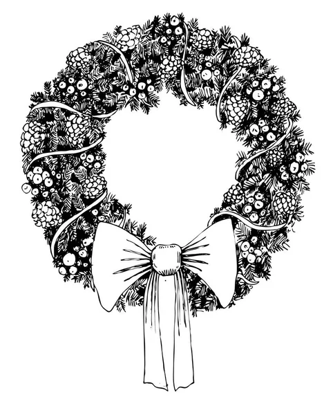 Hand drawn wreath — Stock Vector