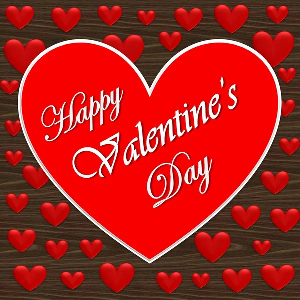 Best Valentine`s day image for greeting card, banner, invitation, website, web-page, posters and brochure. 3D Happy Valentine`s day text on red background. Romantic quote with 3d love hearts. Valentine`s day greeting card.