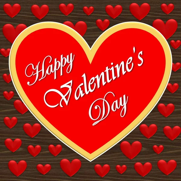 Best Valentine`s day image for greeting card, banner, invitation, website, web-page, posters and brochure. 3D Happy Valentine`s day text on red background. Romantic quote with 3d love hearts. Valentine`s day greeting card.