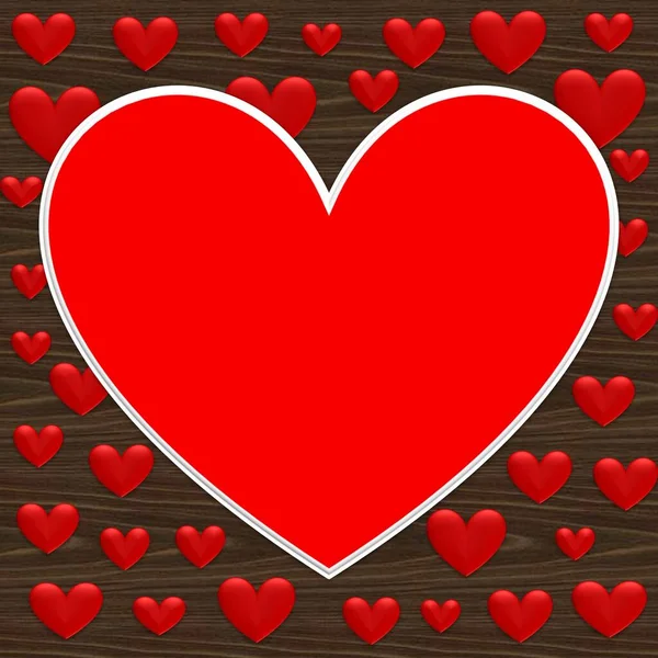 Red Love Heart Best Background Valentine Day Image Love Hearts — 图库照片