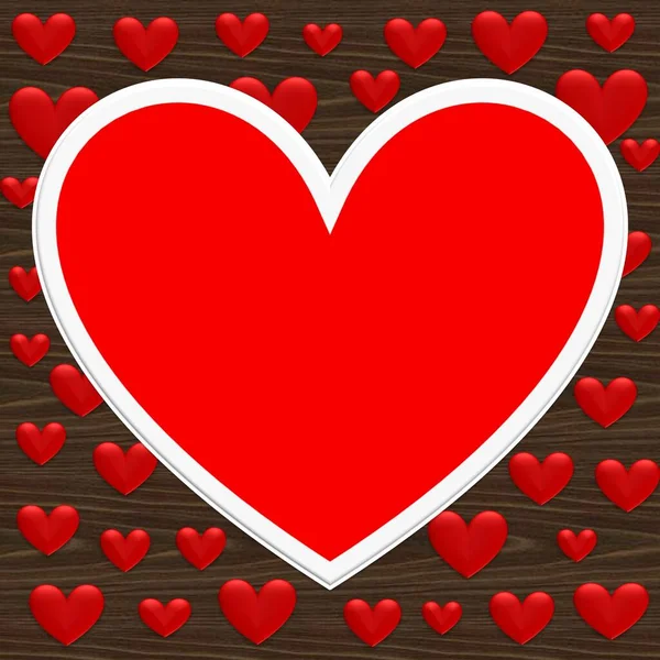 Red Love Heart Best Background Valentine Day Image Love Hearts — 스톡 사진