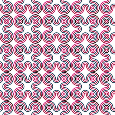 Kusursuz geometrik desen. Tekrarlanan geometrik simetrik süs. Arkaya yerleştirilmiş. Dekor, kumaş, tekstil, duvar kağıtları, kumaş için tekrarlanabilir tasarım.