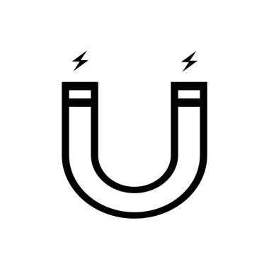 Mıknatıs çizgisi simgesi. Mobil konsept ve web tasarımı için sembol, logo illüstrasyonu.
