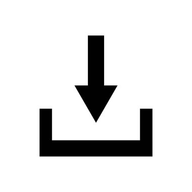 Ana simge indirme işlemi izole edildi. Mobil konsept ve web tasarımı için sembol, logo illüstrasyonu.