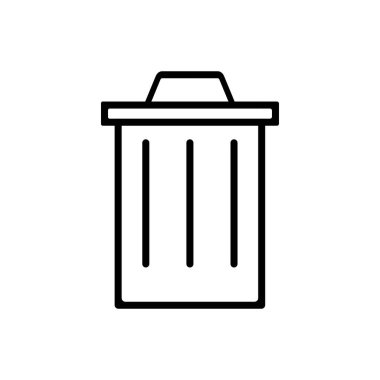 Çöp kutusu simgesi izole edildi. Mobil konsept ve web tasarımı için sembol, logo illüstrasyonu.