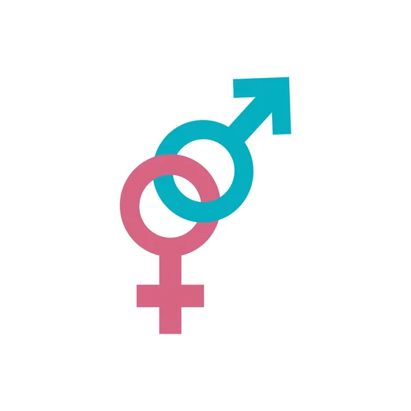 Femme mâle icône de couleur de genre isolé. Symbole, illustration de logo pour concept mobile et web design . — Image vectorielle
