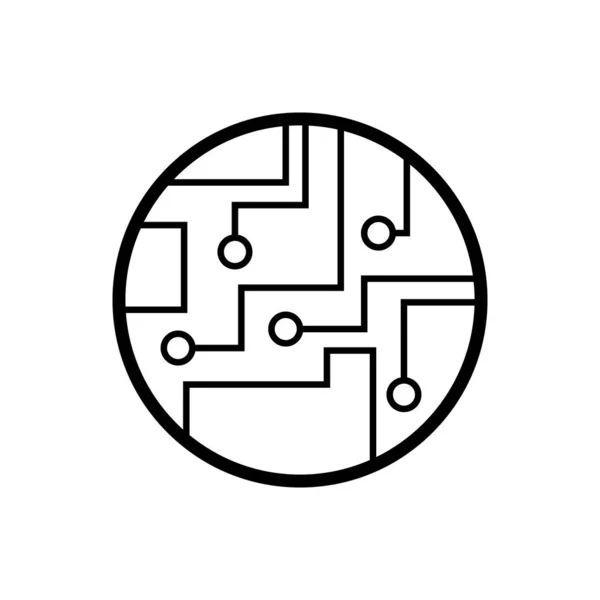 印刷电路板轮廓图标隔离.移动概念和网页设计的符号、标识说明. — 图库矢量图片