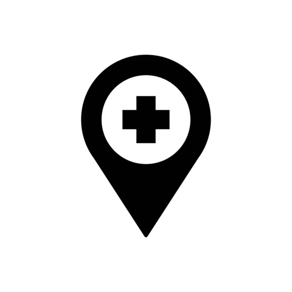 Coğrafi etiket kliniği taslak simgesi izole edildi. Mobil konsept ve web tasarımı için sembol, logo illüstrasyonu.