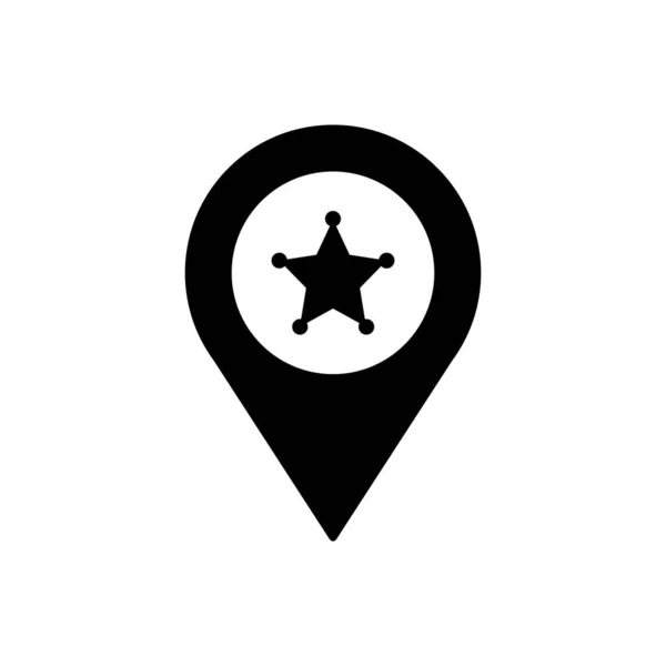 Ikona policejní osnovy Geo tag izolována. Symbol, logo ilustrace pro mobilní koncept a web design. — Stockový vektor