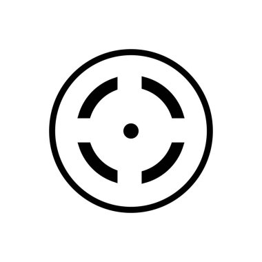 Hedef simgesi izole edildi. Mobil konsept, web tasarımı ve oyunlar için sembol, logo illüstrasyonu.