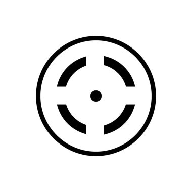 Hedef simgesi izole edildi. Mobil konsept, web tasarımı ve oyunlar için sembol, logo illüstrasyonu.