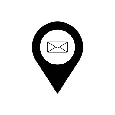 Postane ya da posta ana hatları simgesi. Mobil konsept ve web tasarımı için sembol, logo illüstrasyonu.