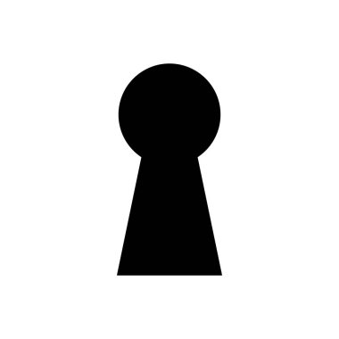 Anahtar deliği ana hat simgesi izole edildi. Mobil konsept, web tasarımı ve oyunlar için sembol, logo illüstrasyonu.