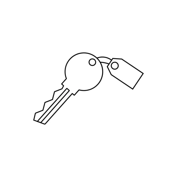 Chave com ícone de contorno de tag isolado. Símbolo, ilustração do logotipo para o conceito móvel, web design e jogos . —  Vetores de Stock