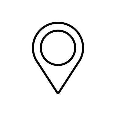 Beyaz jeo etiket taslak simgesi. Mobil konsept ve web tasarımı için sembol, logo illüstrasyonu.