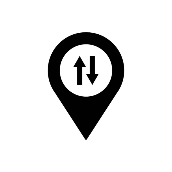 Ikona osnovy šipky geo tag. Symbol, logo ilustrace pro mobilní koncept a web design. — Stockový vektor
