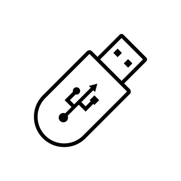 Usb flash ícone do contorno do disco. Símbolo, ilustração do logotipo para o conceito móvel e web design . —  Vetores de Stock