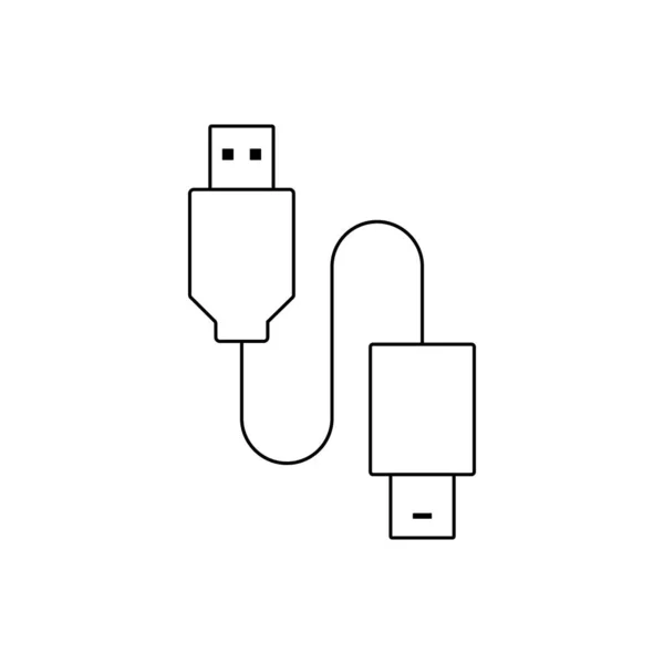 Relâmpago para usb ícone esboço do cabo. Símbolo, ilustração do logotipo para o conceito móvel e web design . —  Vetores de Stock