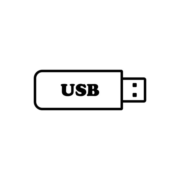Usb flash disk ana hatları simgesi. Mobil konsept ve web tasarımı için sembol, logo illüstrasyonu.