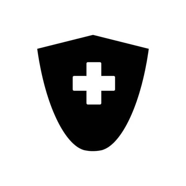 Schild plus Umrisssymbol. Symbol, Logoabbildung für mobiles Konzept und Webdesign. — Stockvektor