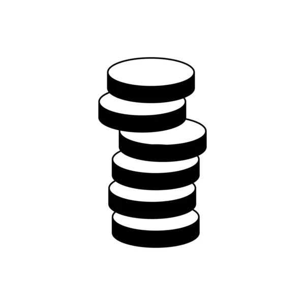 Coin stacks outline icon. Symbol, logo illustration for mobile concept and web design. — ストックベクタ