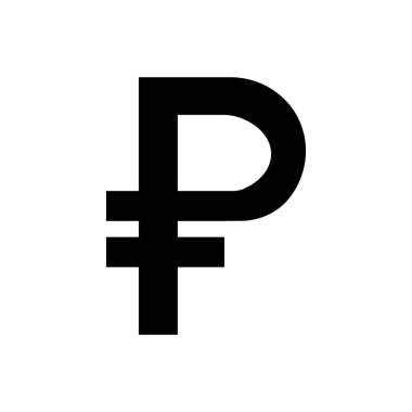 Ruble taslak simgesi. Mobil konsept ve web tasarımı için sembol, logo illüstrasyonu.
