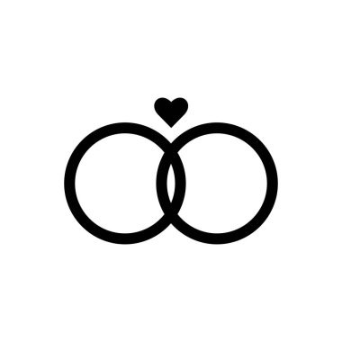 Wedding rings outline icon. Symbol, logo illustration for mobile concept and web design.