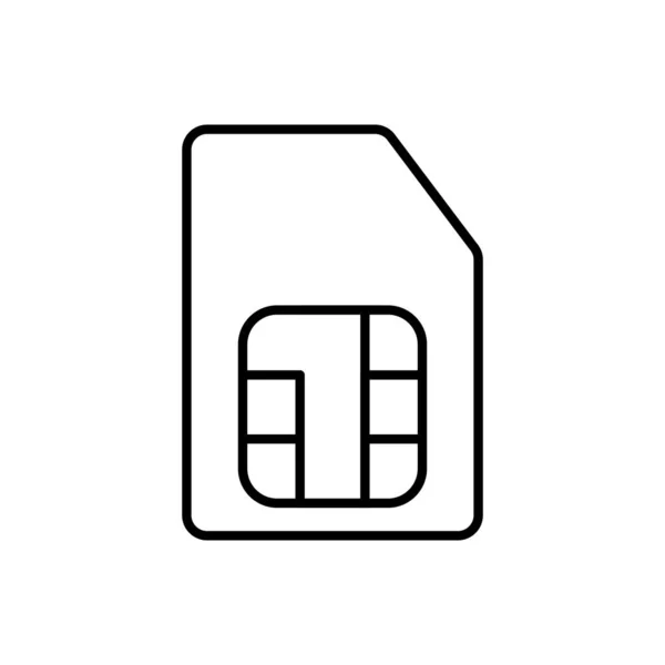 Значок контура сим-карты. Символ, иллюстрация логотипа для мобильной концепции и веб-дизайна . — стоковый вектор