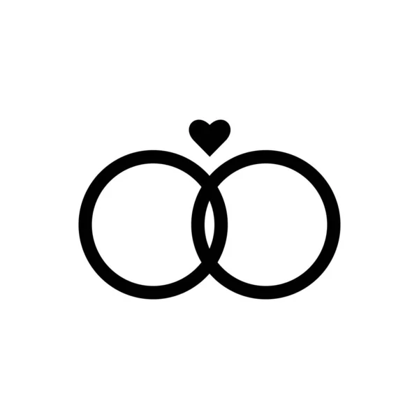 Wedding rings outline icon. Symbol, logo illustration for mobile concept and web design. — ストックベクタ