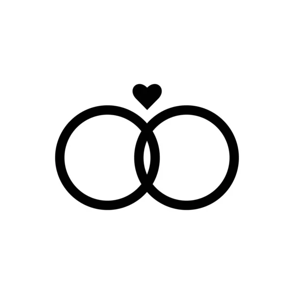 Anéis de casamento ícone esboço. Símbolo, ilustração do logotipo para o conceito móvel e web design . —  Vetores de Stock