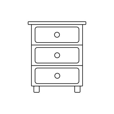 Bedside table outline icon isolated. Symbol, logo illustration for mobile concept, web design and games.