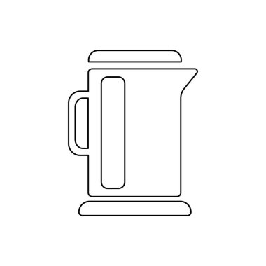 Kettle outline icon isolated. Symbol, logo illustration for mobile concept, web design and games.