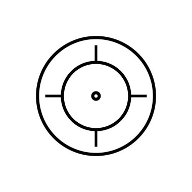 Hedef simgesi izole edildi. Mobil konsept, web tasarımı ve oyunlar için sembol, logo illüstrasyonu.