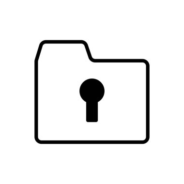 Protected folder outline icon. Symbol, logo illustration for mobile concept and web design.